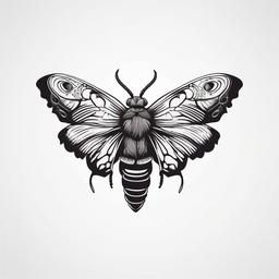 Dead Head Moth Tattoo - Tattoo featuring a dead head moth.  simple vector tattoo,minimalist,white background