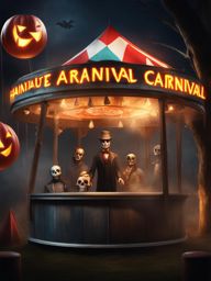 haunted carnival games - showcase characters playing eerie and supernatural carnival games. 