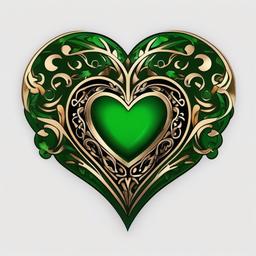 irish heart tattoo designs  simple color tattoo,minimal,white background