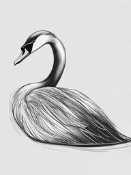 sketch of swan  minimal rough sketch scribbles,doodles,black and white