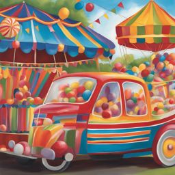 carnival delights - create an artwork that captures the excitement of a colorful carnival. 