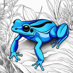 blue poison dart frogs cute animals coloring page 