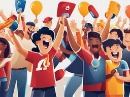 Sport clipart - sports fans cheering  vector clipart