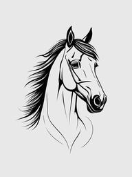 horse ear outline tattoo  simple tattoo,minimalist,white background