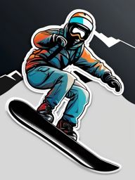 Snowboard sticker- Thrilling and adventurous, , sticker vector art, minimalist design