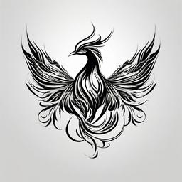 Phoenix Bird Tattoo Design - Unique phoenix tattoo designs  minimalist tattoo design, white background