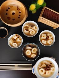 lotus root sweet soup, a chinese dessert, devoured during the mid-autumn festival. 