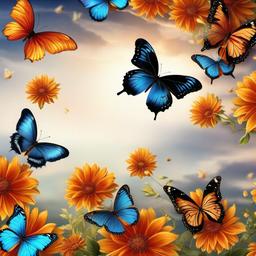 Butterfly Background Wallpaper - butterfly wallpaper with clouds  