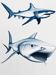 drawing of Blue shark  minimal rough sketch scribbles,doodles,black and white