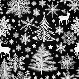 merry christmas clipart black and white 