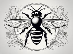 fine line bee tattoo  vector tattoo design