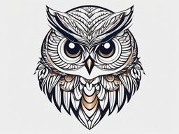 Tiny Owl Tattoo - Keep it subtle and charming with a tiny yet impactful owl-themed tattoo.  simple color tattoo,vector style,white background