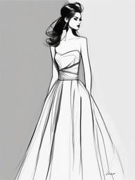 easy drawings of dresses  minimal rough sketch scribbles,doodles,black and white