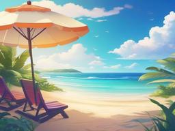 Beach Background Anime - Cute, animated beach scene for a playful and colorful vibe.  background wallpaper