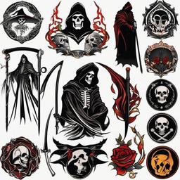 tattoos of the grim reaper  simple vector color tattoo