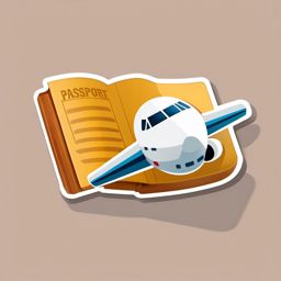 Airplane and Passport Emoji Sticker - Ready to embark on a journey, , sticker vector art, minimalist design