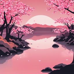 Cherry Blossom Viewing clipart - Viewing cherry blossoms, ,vector color clipart,minimal