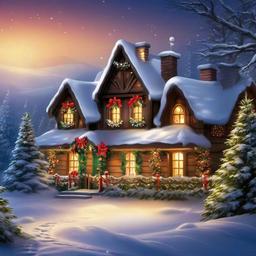 Christmas Background Wallpaper - christmas cottage background  