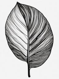 drawing of a leaf with a sunset background  minimal rough sketch scribbles,doodles,black and white