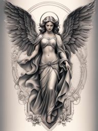 guardian angel tattoo, representing protection and guidance from heavenly beings. 