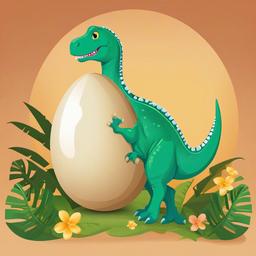 Dino clipart - dinosaur hatching from an egg  