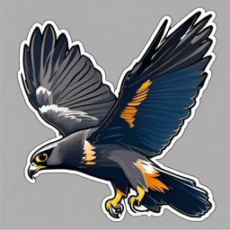 Peregrine Falcon Sticker - A peregrine falcon in flight with remarkable speed, ,vector color sticker art,minimal