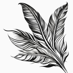 Feather Indian Tattoo - Feather design inspired by Native Indian culture.  simple vector tattoo,minimalist,white background