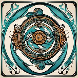 pisces tribal tattoo  simple vector color tattoo