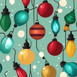 Xmas Lights Clipart,Decorating a holiday lights event poster  simple, 2d flat