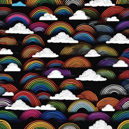 rainbow clipart black and white - featuring its iconic arch. 