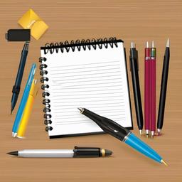 Writing clipart - pen and notepad  vector clipart