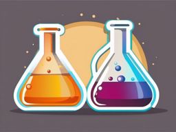 Flask and chemical reaction icon - Flask and chemical reaction icon for chemistry,  color clipart, vector art