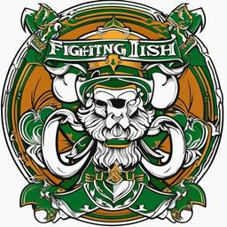 fighting irish tattoo  simple color tattoo,minimal,white background