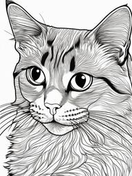 Adopt a Cat Coloring Pages - Promoting Feline Adoption and Love  minimal black outline printable sheet, coloring page