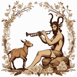 faun clipart - a playful faun with goat-like legs and a flute. 