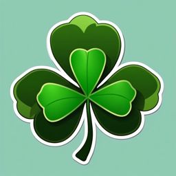 Shamrock Sticker - Symbol of luck, ,vector color sticker art,minimal