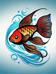 aquarius fish tattoo  simple vector color tattoo