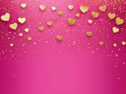 Girly Pink Background-Pink with shimmering gold glitter and tiny heart icons  background wallpaper