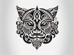 maori ta moko  simple color tattoo,minimalist,white background