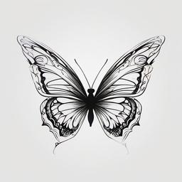 butterfly tattoo designs drawing  simple color tattoo, minimal, white background