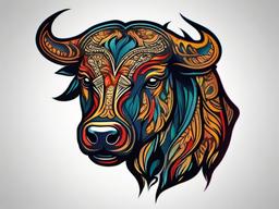 bull bear tattoo  simple vector color tattoo