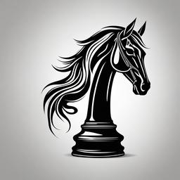 horse chess piece tattoo  simple tattoo,minimalist,white background
