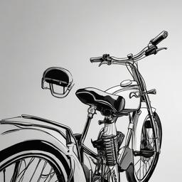 simple drawing of a bike  minimal rough sketch scribbles,doodles,black and white