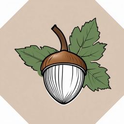 Acorn clipart - Small acorn from an oak tree, ,vector color clipart,minimal