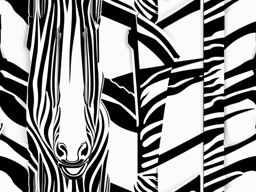 Zebra Sticker - A striking zebra with black and white stripes. ,vector color sticker art,minimal