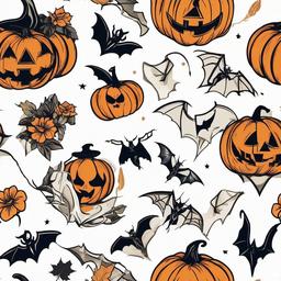 Tattoos for Halloween Costume - Tattoos designed to complement or enhance Halloween costumes.  simple color tattoo,minimalist,white background