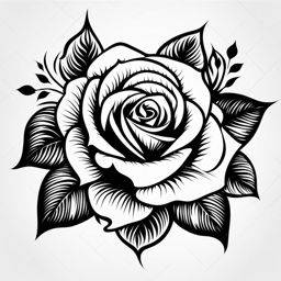 Rose tattoo stencil, Design templates used by tattoo artists for creating rose-themed tattoos.  vivid colors, white background, tattoo design