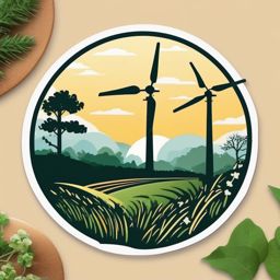 Countryside Windmill Sticker - Convey the pastoral beauty of the countryside with the iconic and windmill-shaped sticker, , sticker vector art, minimalist design