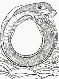 Electric Eel Coloring Pages - Shocking Predator of Rivers and Oceans  black outline printable sheet, coloring page