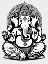 sketch of ganpati bappa  minimal rough sketch scribbles,doodles,black and white